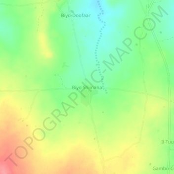 Biyo Shiinaha topographic map, elevation, terrain