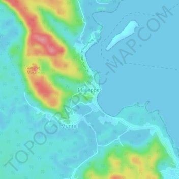 Maileppet topographic map, elevation, terrain