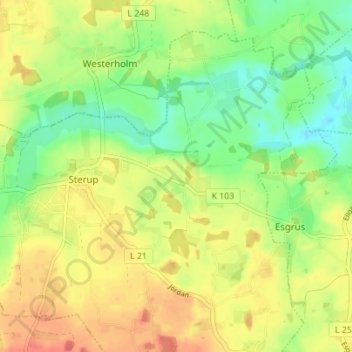 Boltoft topographic map, elevation, terrain