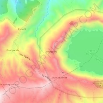 Milinguana topographic map, elevation, terrain