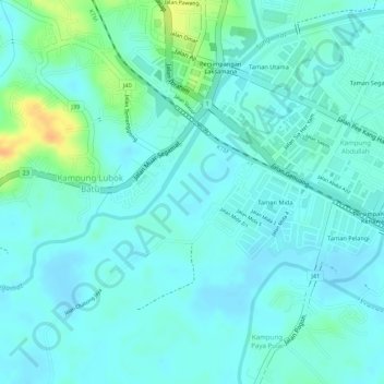 Segamat District topographic map, elevation, terrain