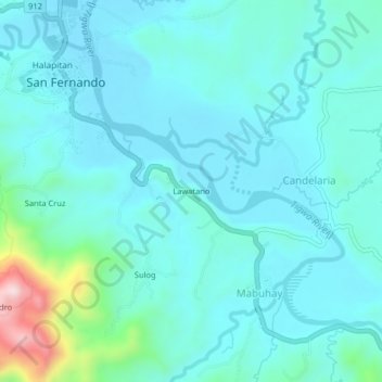 Lawatano topographic map, elevation, terrain