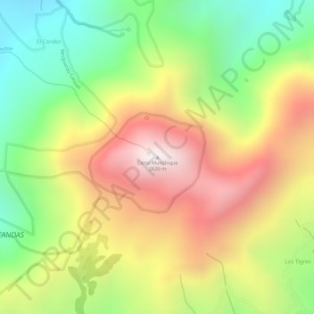 Cerro Munchique topographic map, elevation, terrain