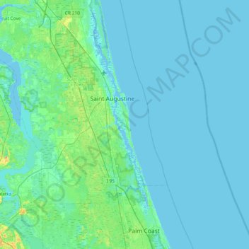 Anastasia Island topographic map, elevation, terrain
