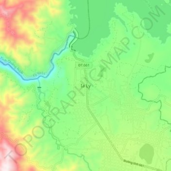 Ia Ly topographic map, elevation, terrain