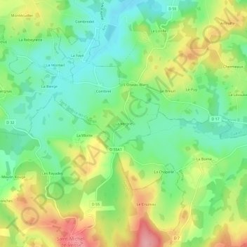 La Vergne topographic map, elevation, terrain