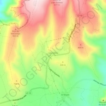 Los Valles topographic map, elevation, terrain