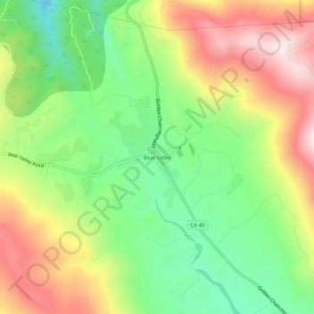 Bear Valley topographic map, elevation, terrain