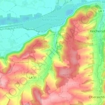Wolfsbach topographic map, elevation, terrain