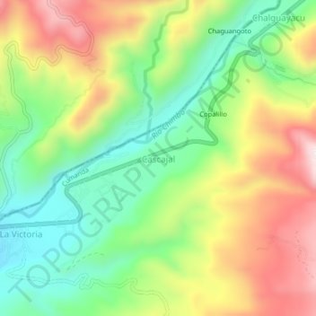 Cascajal topographic map, elevation, terrain