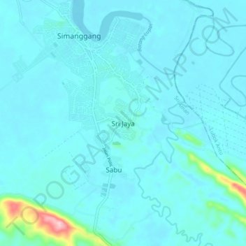 Sri Jaya topographic map, elevation, terrain