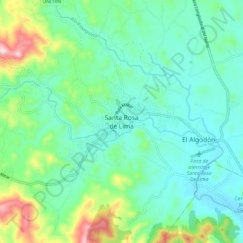 Santa Rosa de Lima topographic map, elevation, terrain