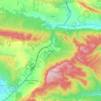 Zawita topographic map, elevation, terrain