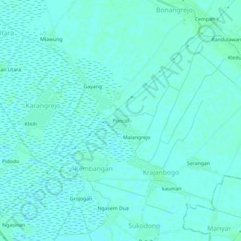 Poncol topographic map, elevation, terrain