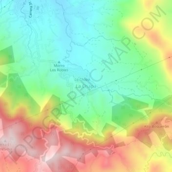 La Chapa topographic map, elevation, terrain