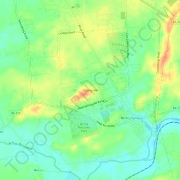 Springville topographic map, elevation, terrain