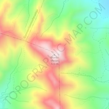 Monte Maiori topographic map, elevation, terrain