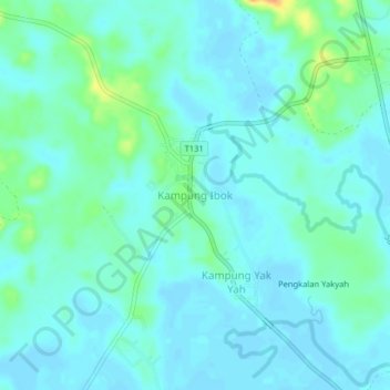Kampung Ibok topographic map, elevation, terrain