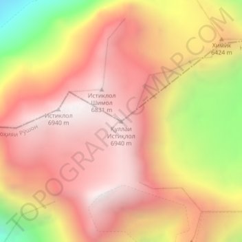 Independence Peak topographic map, elevation, terrain