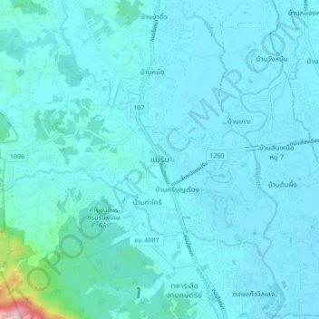 Mae Rim topographic map, elevation, terrain