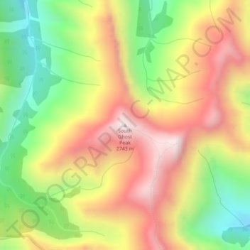 South Ghost Peak topographic map, elevation, terrain