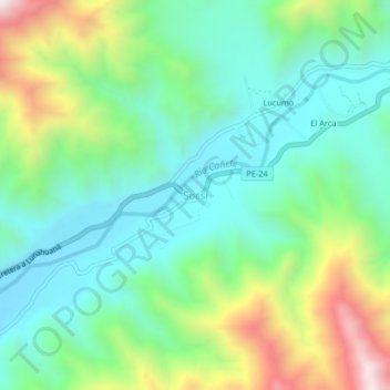 Socsi topographic map, elevation, terrain