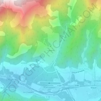 La Frache topographic map, elevation, terrain
