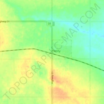 Plenty topographic map, elevation, terrain