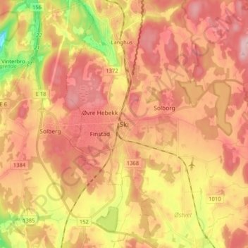 Ski topographic map, elevation, terrain