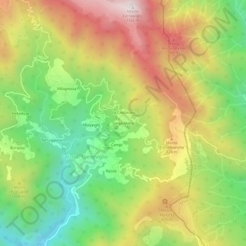 Santa Maria topographic map, elevation, terrain