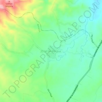 Pital de Megua topographic map, elevation, terrain