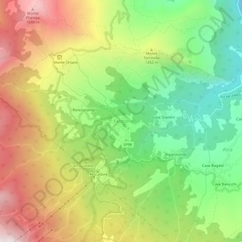 Febbio topographic map, elevation, terrain