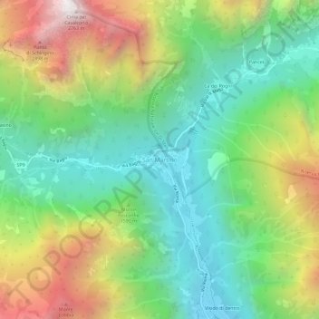 San Martino topographic map, elevation, terrain