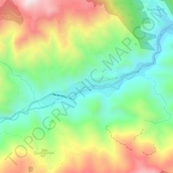 Qılınclı topographic map, elevation, terrain