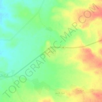 Umm Mil topographic map, elevation, terrain