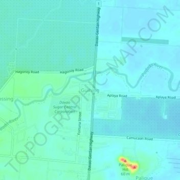 Guihing topographic map, elevation, terrain