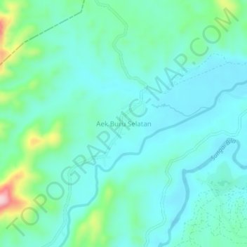 Aek Buru Selatan topographic map, elevation, terrain