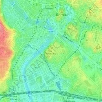 Aventino topographic map, elevation, terrain