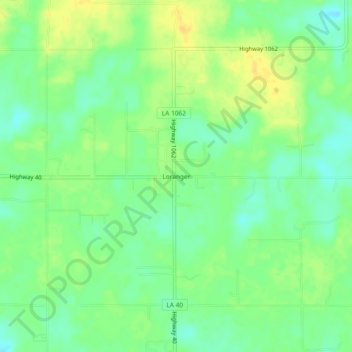 Loranger topographic map, elevation, terrain