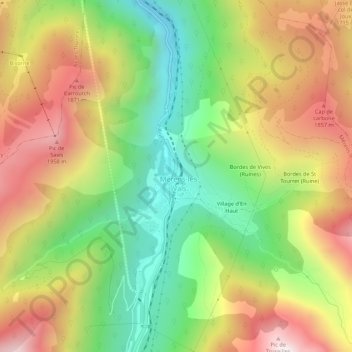 Les Escoumes topographic map, elevation, terrain