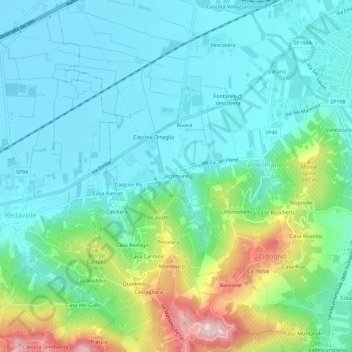 Vicomune topographic map, elevation, terrain