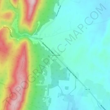 Charlestown topographic map, elevation, terrain