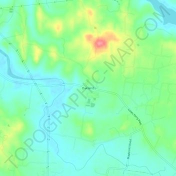 Oakland topographic map, elevation, terrain