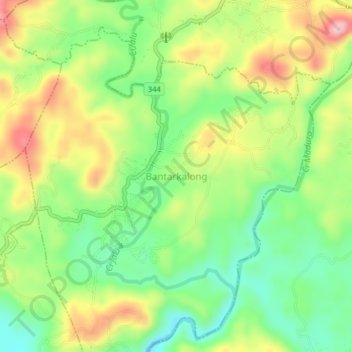 Bantarkalong topographic map, elevation, terrain