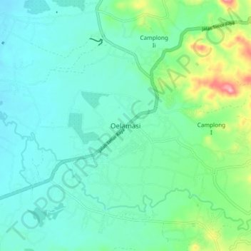 Oelamasi topographic map, elevation, terrain