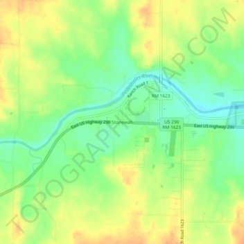 Stonewall topographic map, elevation, terrain