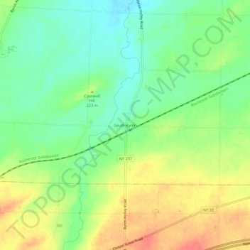 South Byron topographic map, elevation, terrain