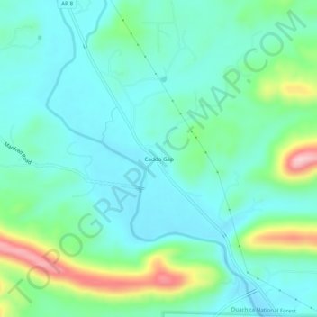 Caddo Gap topographic map, elevation, terrain