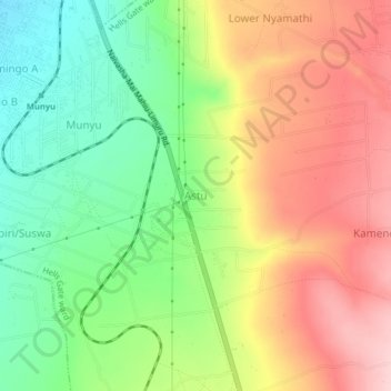 Astu topographic map, elevation, terrain
