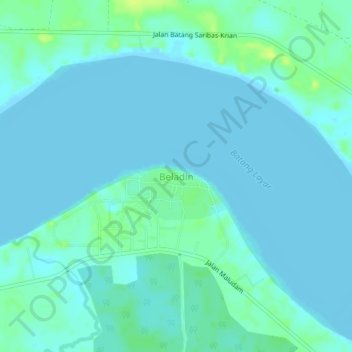 Beladin topographic map, elevation, terrain